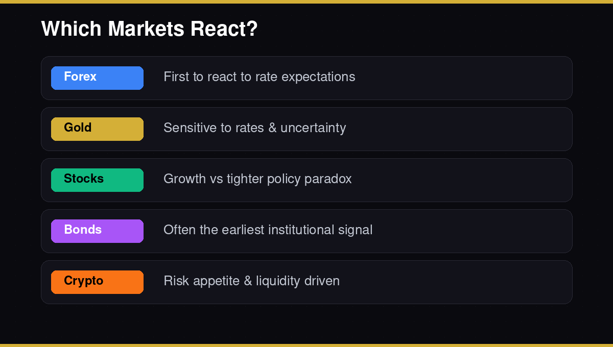 Forex gold stocks bonds crypto reactions to economic news